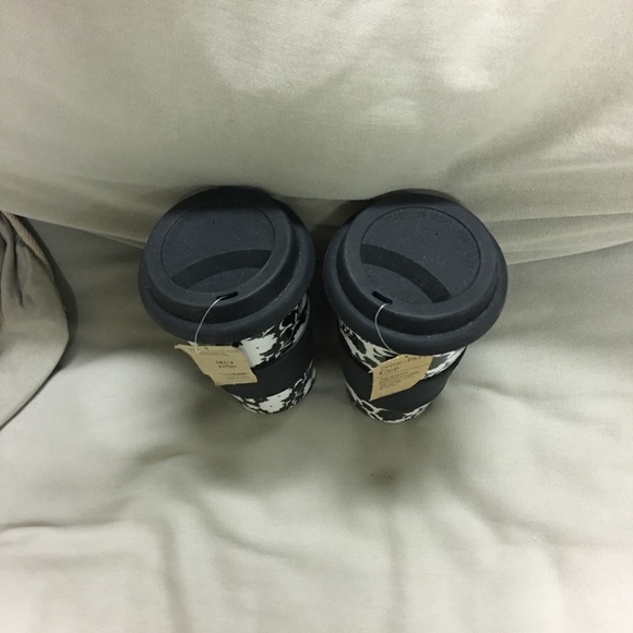 Set of 2 black and white Coffee cups - Picture 2 of 4